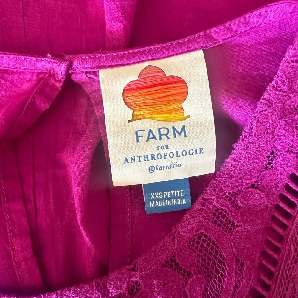 Farm Rio for Anthropologie Kelsie Peasant Blouse Size XXS Petite